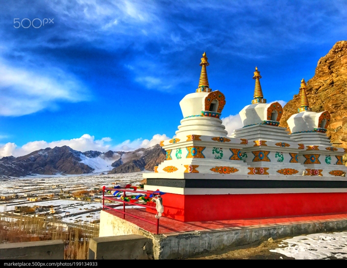 500px Photo ID: 199134933 - The 3 Stupas at Thiksey Monastery represent the old and ancient culture of Ladakh Region.